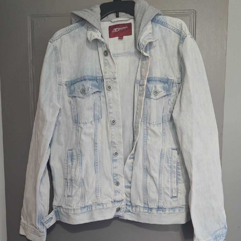 Arizona Jean Co. Denim Jacket with Gray Hood -Offers Welcome!
